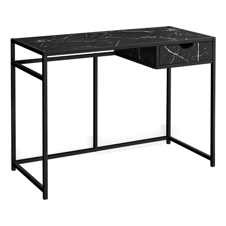 MONARCH SPECIALTIES Computer Desk, Home Office, Laptop, Storage Drawer, 42"L, Work, Metal, Laminate, Black Marble Look I 7572